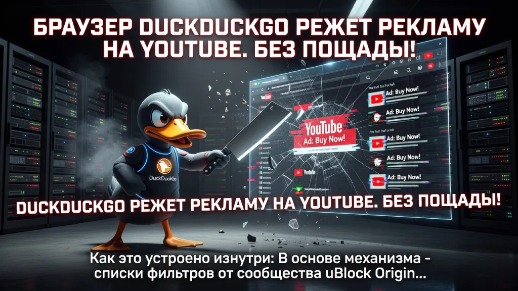 DuckDuckGo режет рекламу на YouTube. Без пощады!